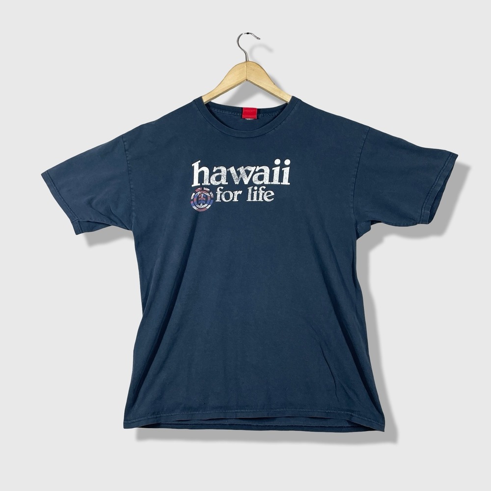 Element Hawaii For Life T Shirt Mens XL Blue Skate‎ Surf Streetwear Y2K Grunge